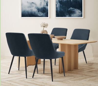 Upholstered Dining Chairs (Bluish Gray)