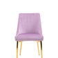 Velvet Upholstered Side Chairs (Set 2) -Pink