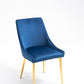 Velvet Upholstered Side Chairs (Set 2) -Navy