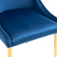 Velvet Upholstered Side Chairs (Set 2) -Navy