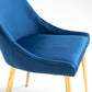 Velvet Upholstered Side Chairs (Set 2) -Navy