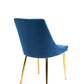 Velvet Upholstered Side Chairs (Set 2) -Navy
