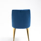 Velvet Upholstered Side Chairs (Set 2) -Navy