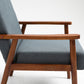 Mid-Century Wood Armchair - Blue Gray