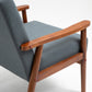 Mid-Century Wood Armchair - Blue Gray