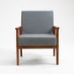 Wood Frame Accent Chair with Armrests, Gray