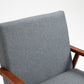 Wood Frame Accent Chair with Armrests, Gray