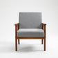 Mid-Century Wood Armchair - Light Gray