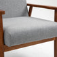Mid-Century Wood Armchair - Light Gray