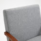 Mid-Century Wood Armchair - Light Gray