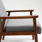 Mid-Century Wood Armchair - Light Gray