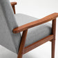 Mid-Century Wood Armchair - Light Gray