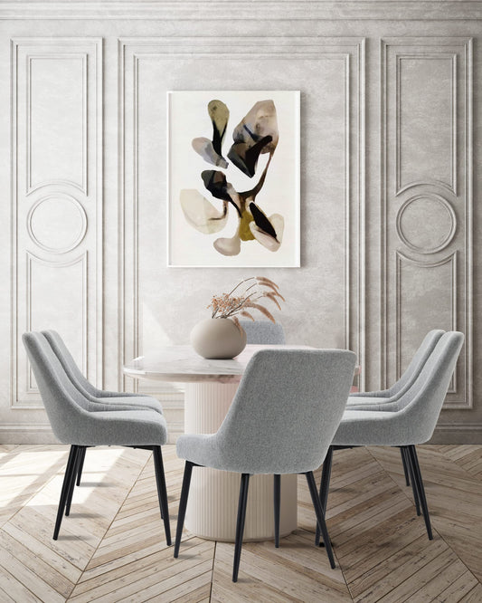 Upholstered Dining Chairs (Light Gray)