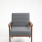 Solid Wood Polyester Armchair Set of 2 -Horizontal Channel Tufted