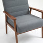 Solid Wood Polyester Armchair Set of 2 -Horizontal Channel Tufted