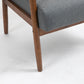 Wood Frame Accent Chair with Armrests, Horizontal Channel Tufted