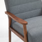 Solid Wood Polyester Armchair Set of 2 -Horizontal Channel Tufted