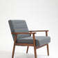 Solid Wood Polyester Armchair Set of 2 -Horizontal Channel Tufted