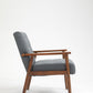 Solid Wood Polyester Armchair Set of 2 -Horizontal Channel Tufted