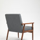 Wood Frame Accent Chair with Armrests, Horizontal Channel Tufted