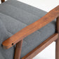 Wood Frame Accent Chair with Armrests, Horizontal Channel Tufted