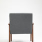 Solid Wood Polyester Armchair Set of 2 -Horizontal Channel Tufted