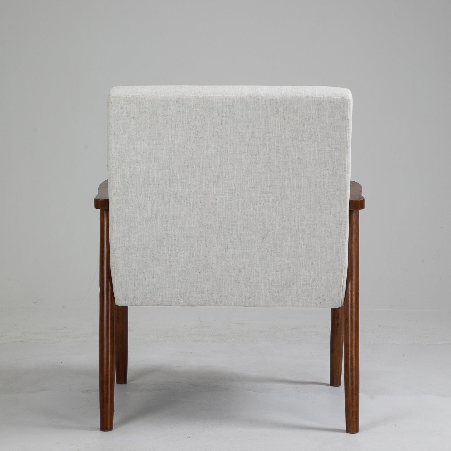 Mid-Century Wood Armchair - Beige