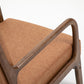 Vegan Leather Solid Wood Armchair With Curved Frame