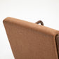 Vegan Leather Solid Wood Armchair With Curved Frame