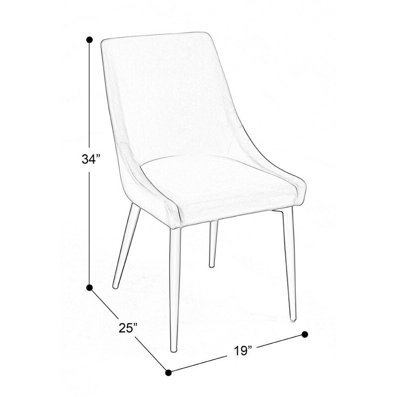 Velvet Upholstered Side Chairs (Set 2) -Pink