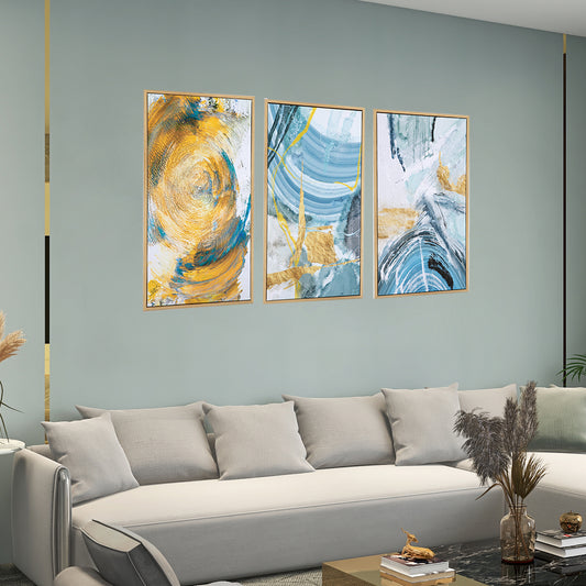 3 Pieces Abstract Wrapped Canvas Print - Canvas Artwork, 40x 24