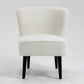 Curved Back Accent Chair -Teddy Bear White