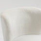 Curved Back Accent Chair -Teddy Bear White