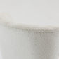 Curved Back Accent Chair -Teddy Bear White