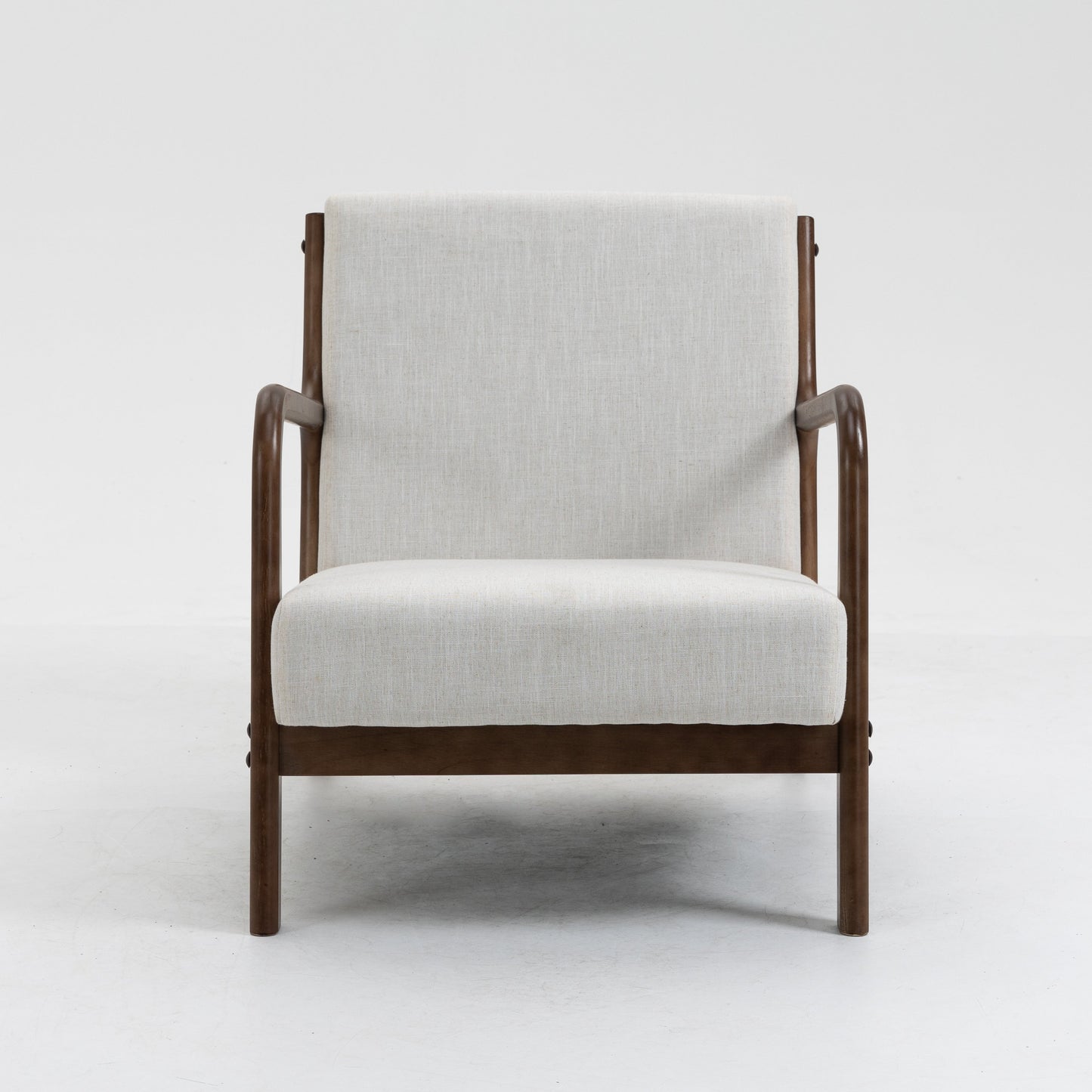 Curved Wooden Frame Armchair