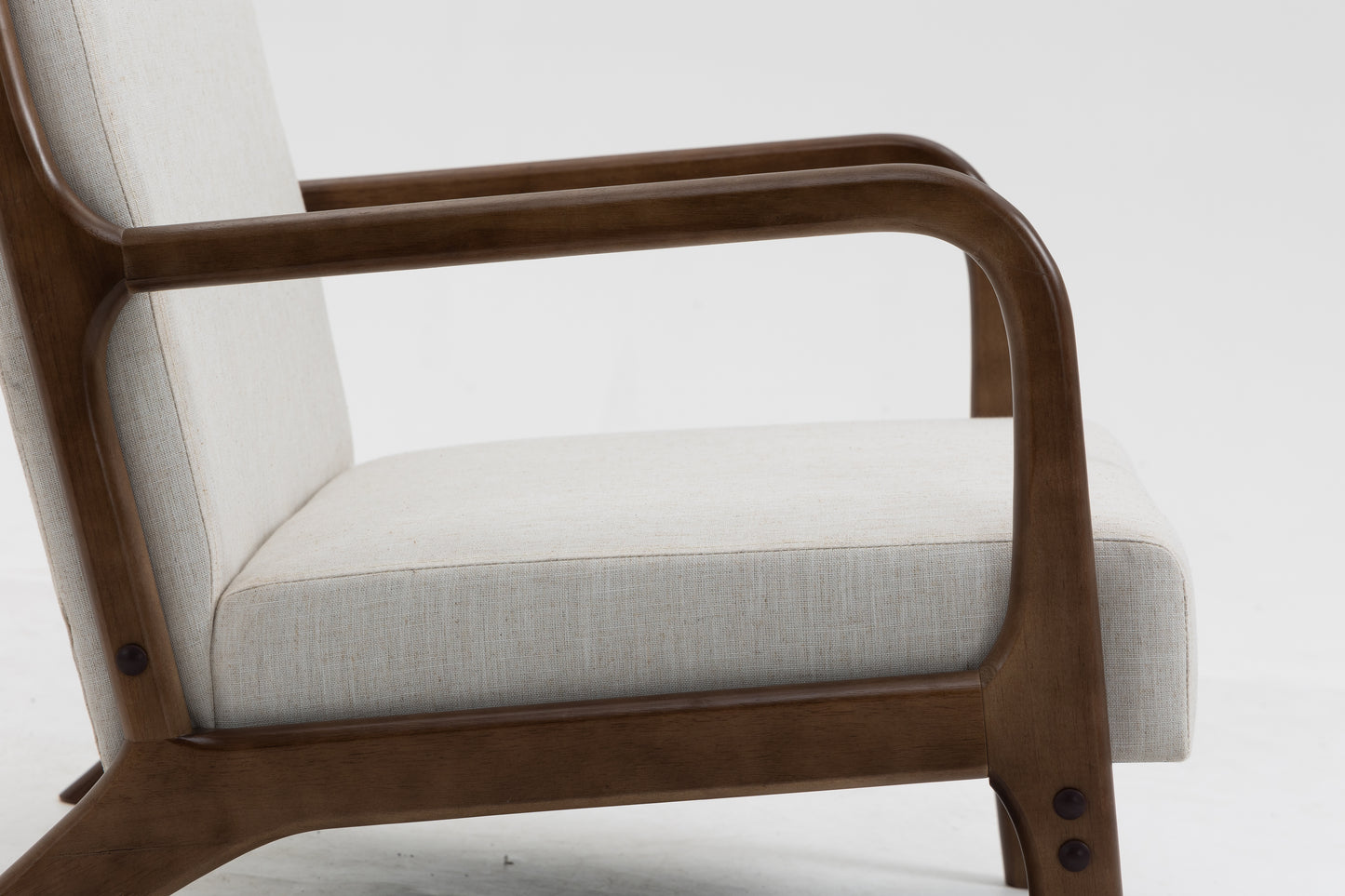 Curved Wooden Frame Armchair