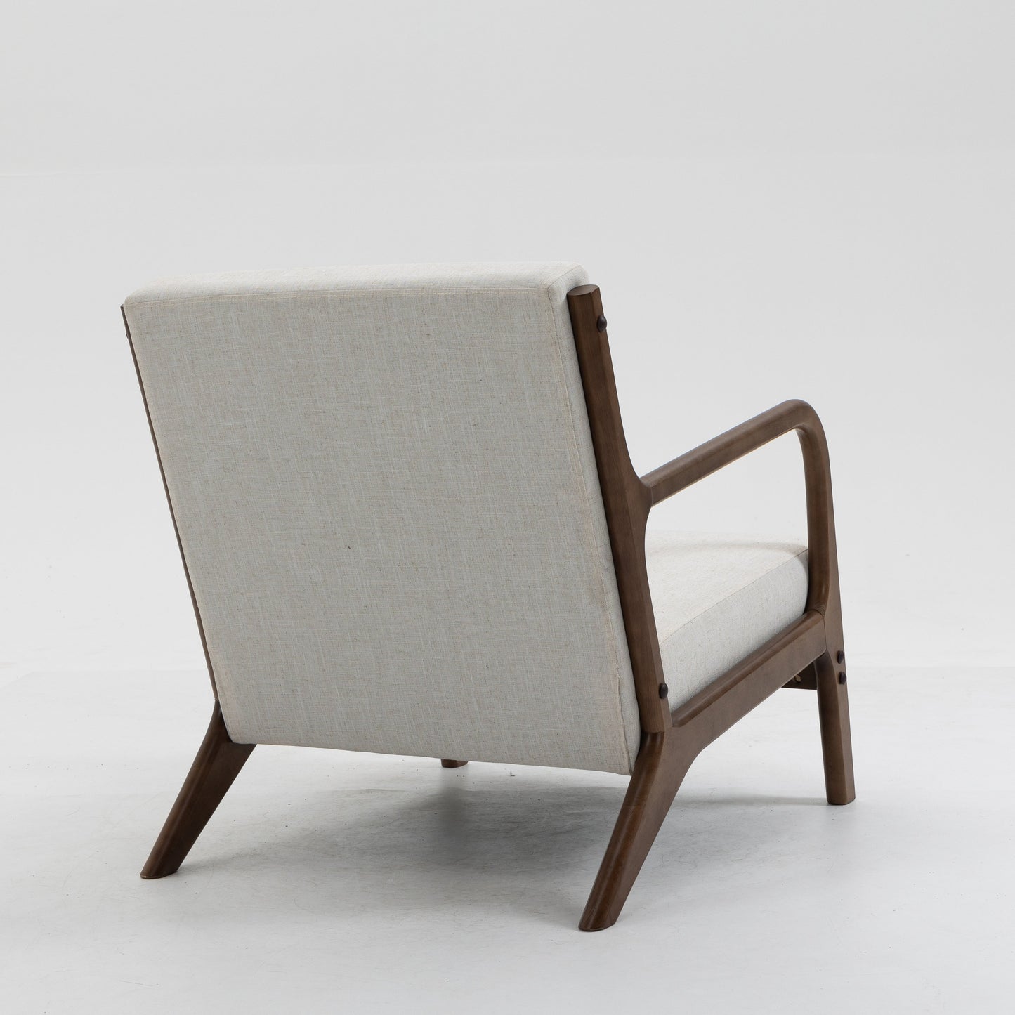 Curved Wooden Frame Armchair