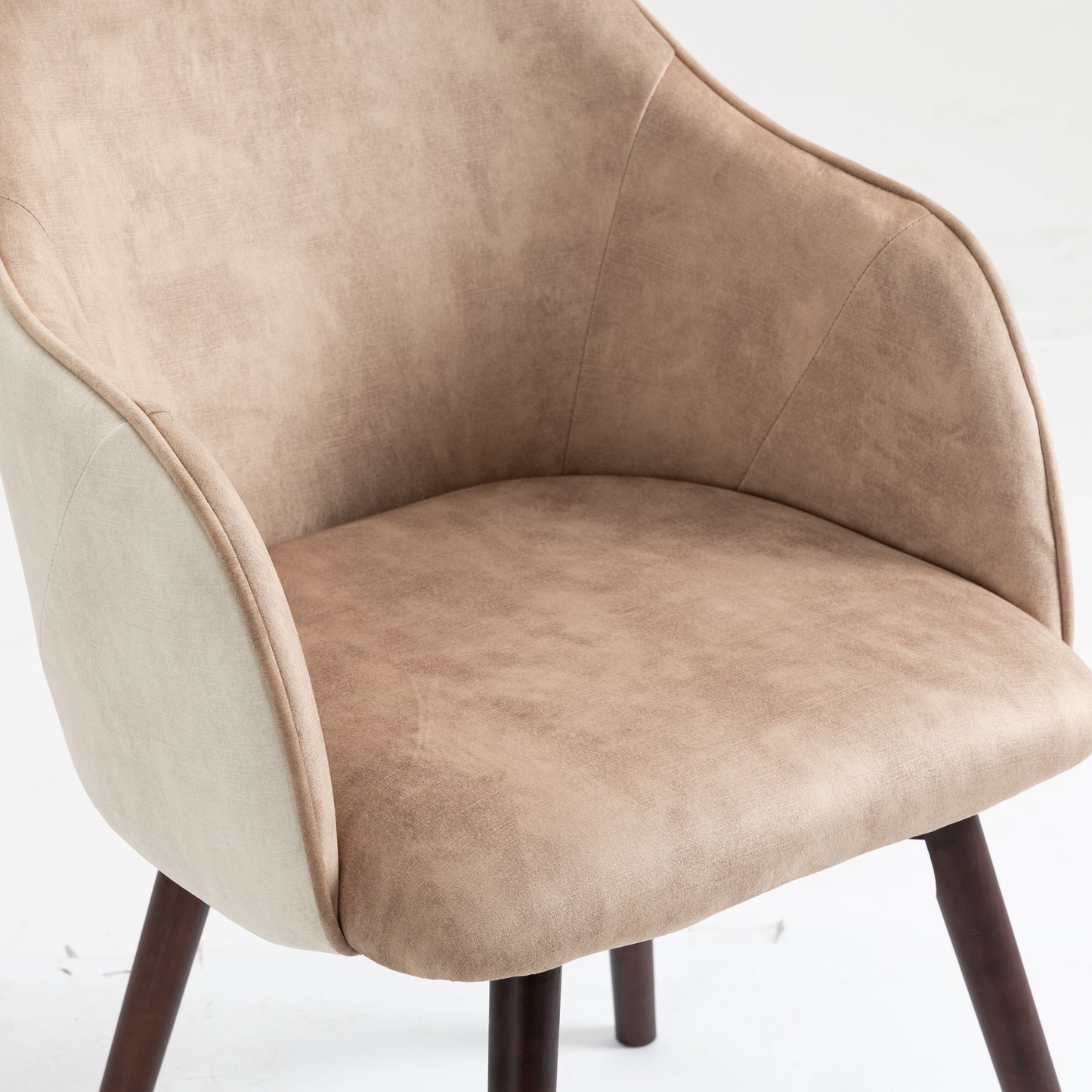 Upholstered Dining Armchairs - Two Tone Taupe