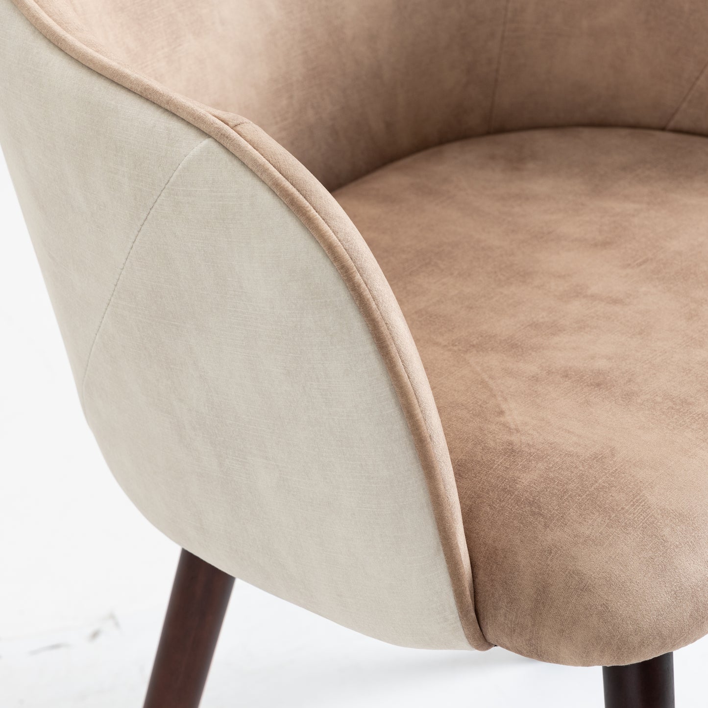 Upholstered Dining Armchairs - Two Tone Taupe