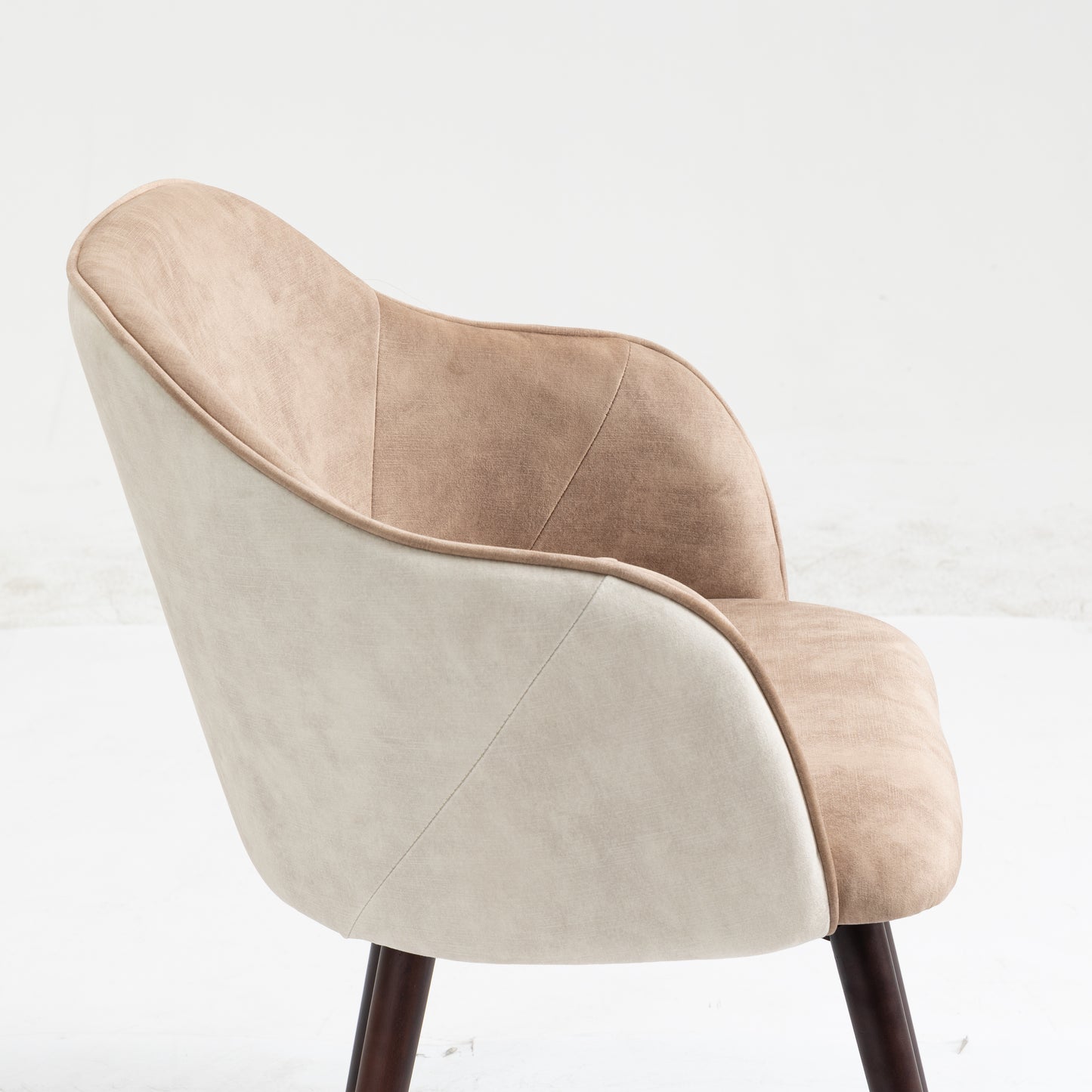 Upholstered Dining Armchairs - Two Tone Taupe