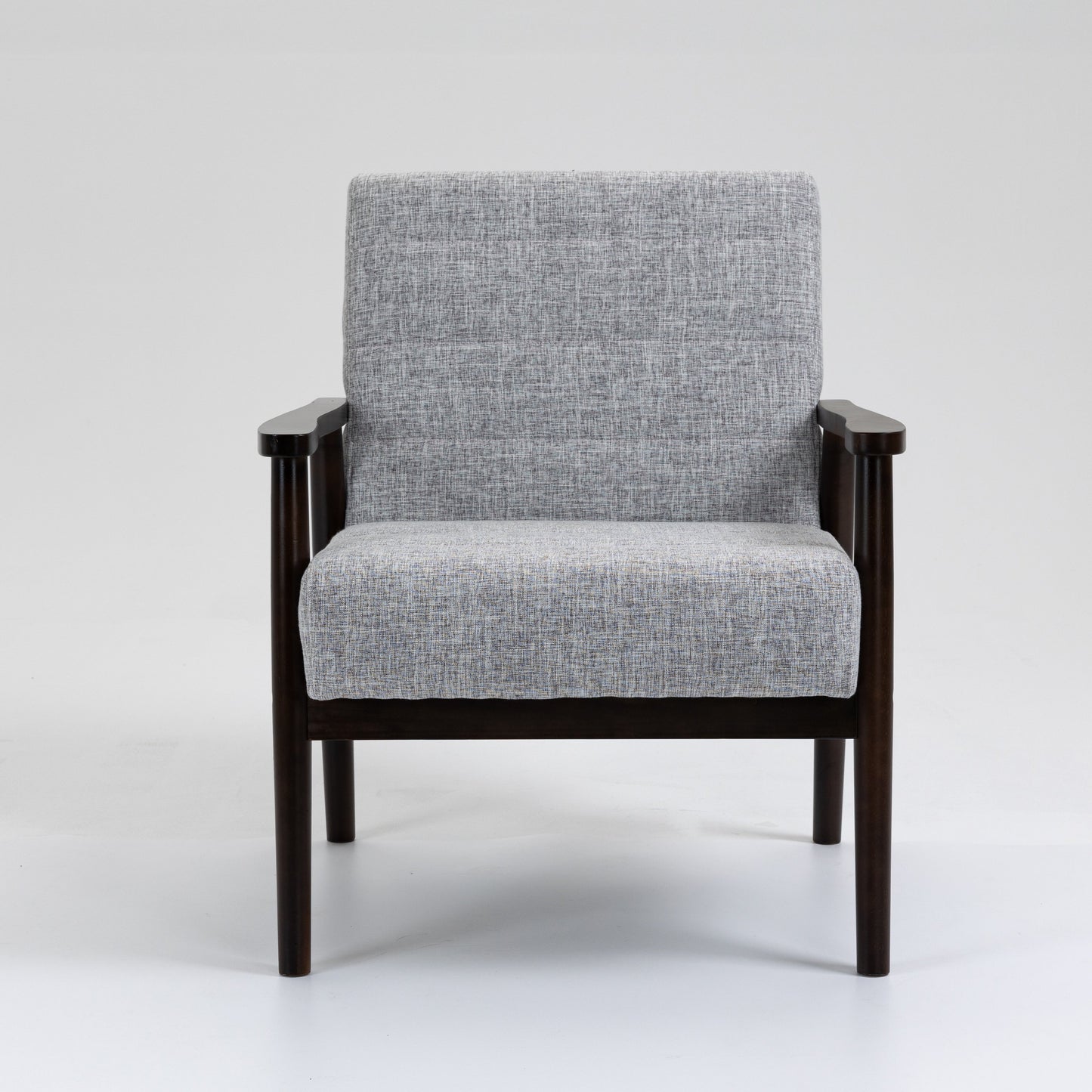 Wood Frame Accent Chair with Armrests - Gray/Dark Legs