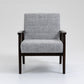 Solid Wood Polyester Armchair Set of 2 - Gray/Dark Legs