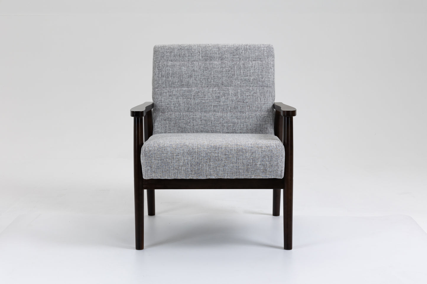 Solid Wood Polyester Armchair Set of 2 - Gray/Dark Legs