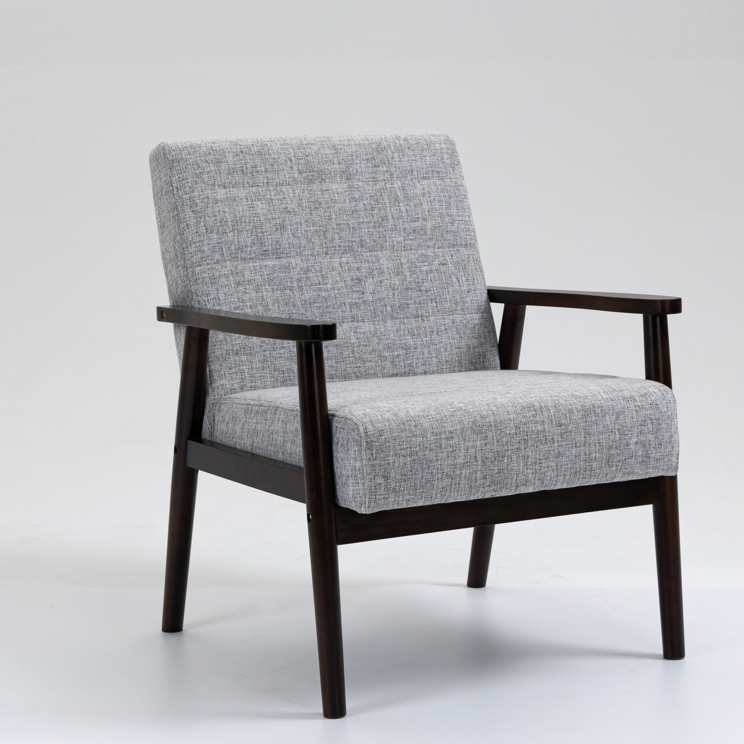 Wood Frame Accent Chair with Armrests - Gray/Dark Legs