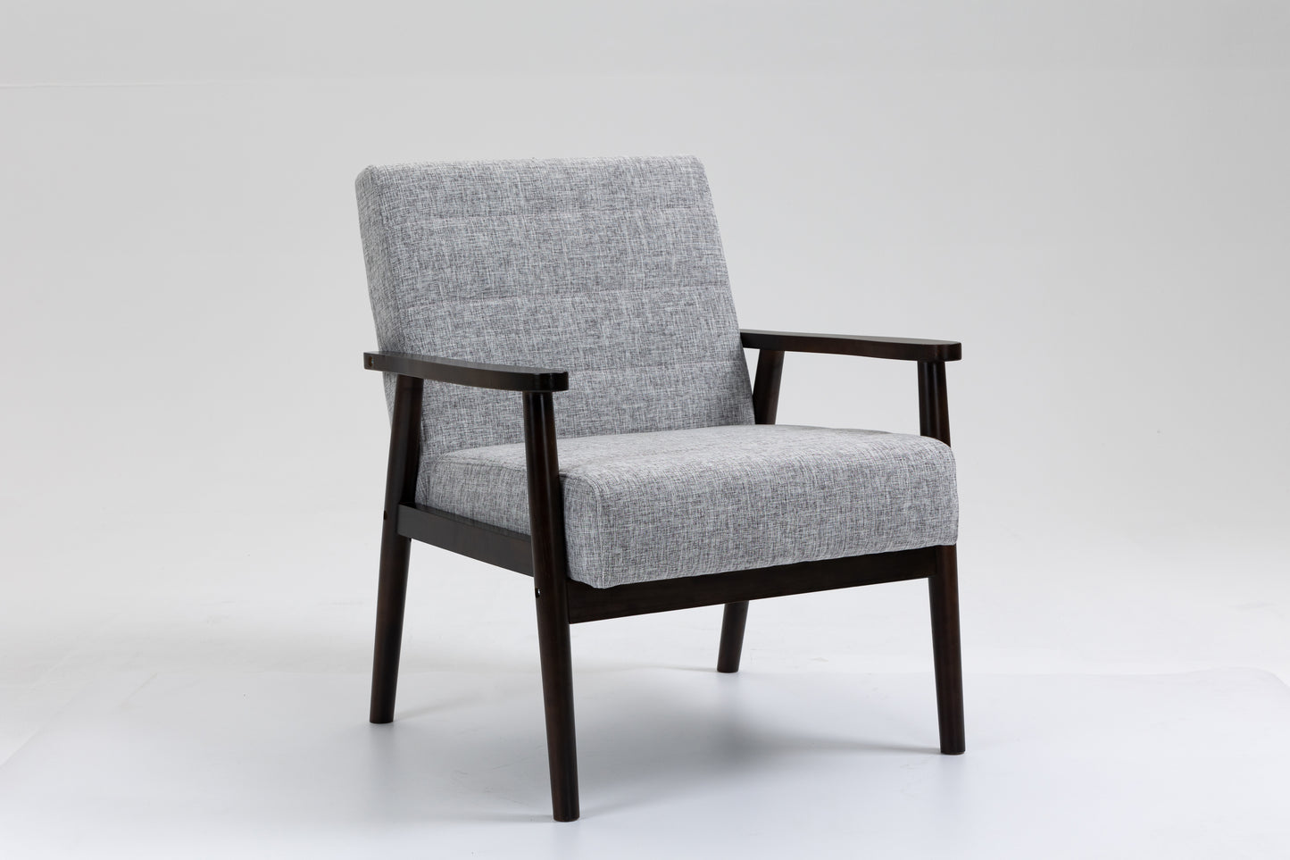 Solid Wood Polyester Armchair Set of 2 - Gray/Dark Legs