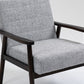 Solid Wood Polyester Armchair Set of 2 - Gray/Dark Legs