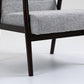 Solid Wood Polyester Armchair Set of 2 - Gray/Dark Legs