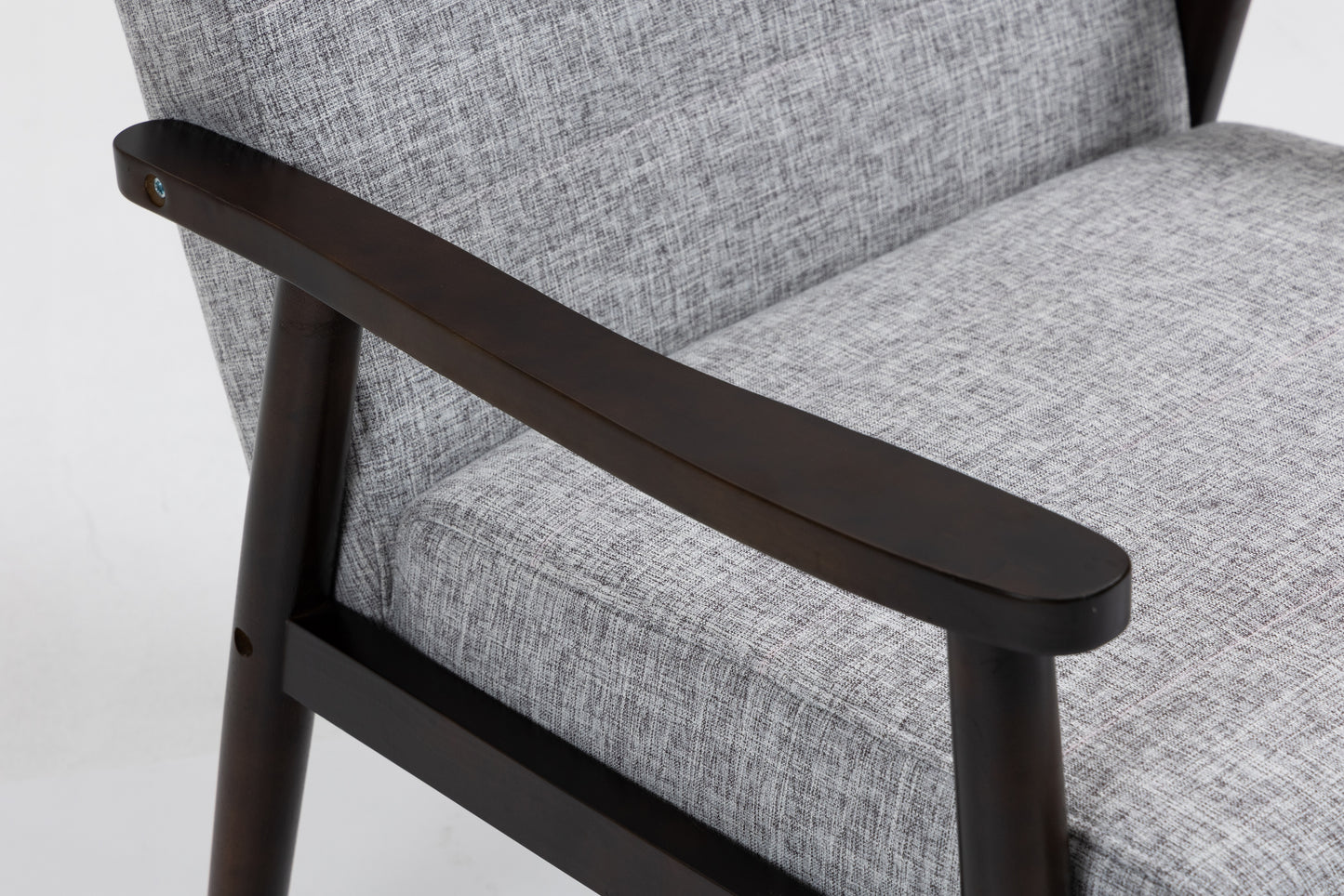 Wood Frame Accent Chair with Armrests - Gray/Dark Legs