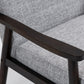 Solid Wood Polyester Armchair Set of 2 - Gray/Dark Legs