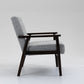 Solid Wood Polyester Armchair Set of 2 - Gray/Dark Legs